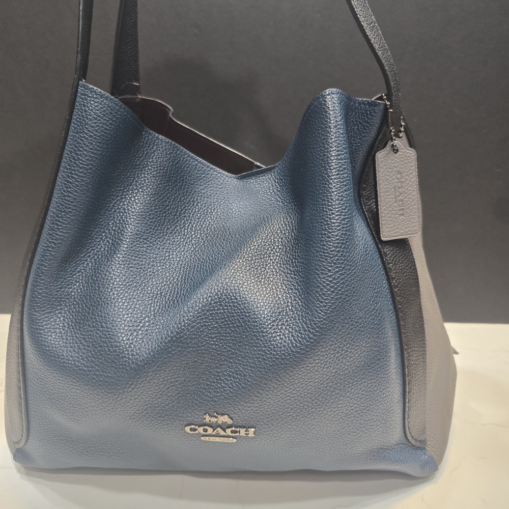 Coach Blue and Gray Leather Women's Bag